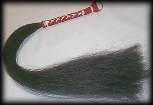black horse hair flogger